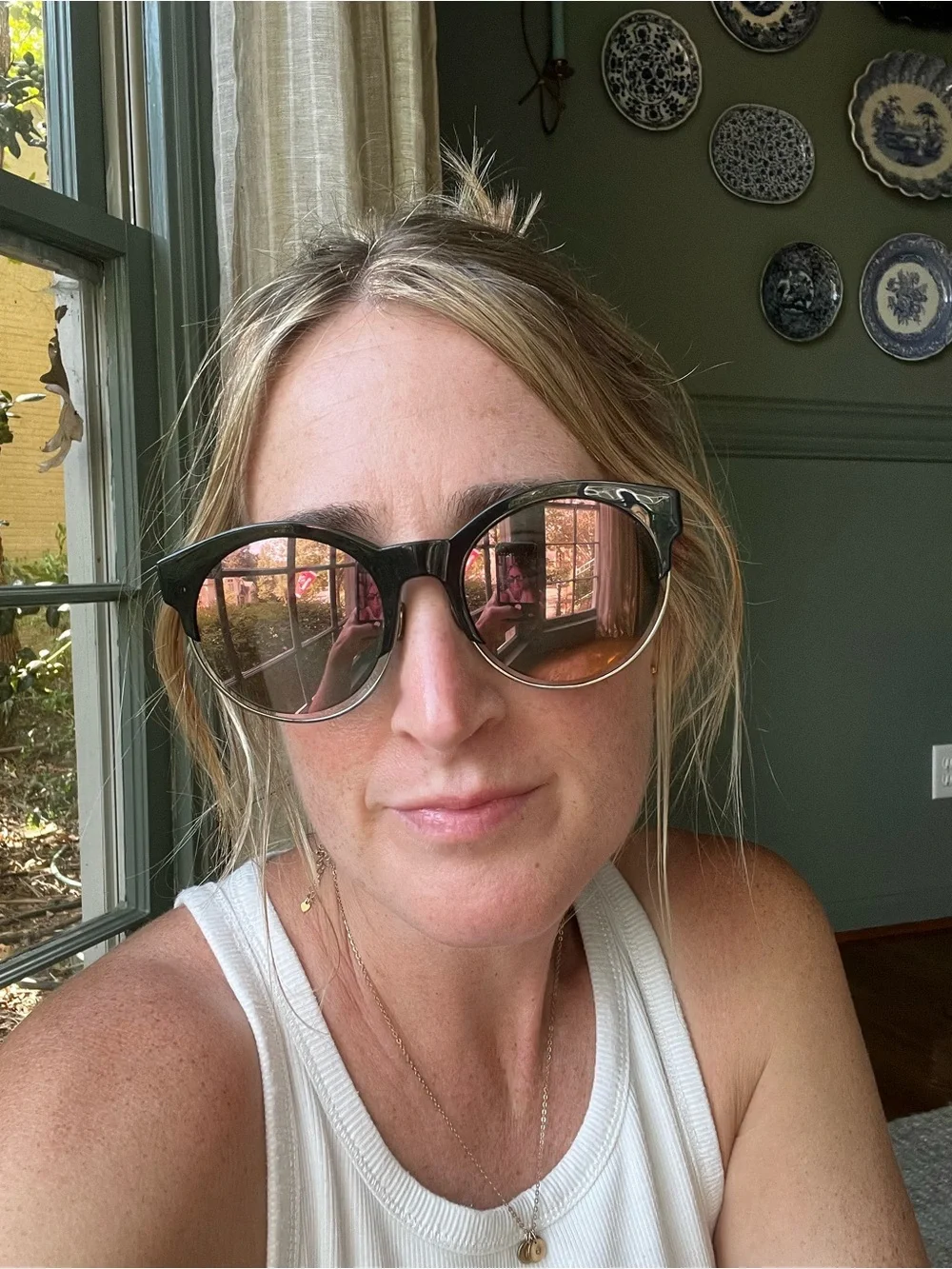Dior Women's Black Frame Sunglasses with Pink Mirror Lenses